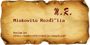 Miskovits Rozália névjegykártya